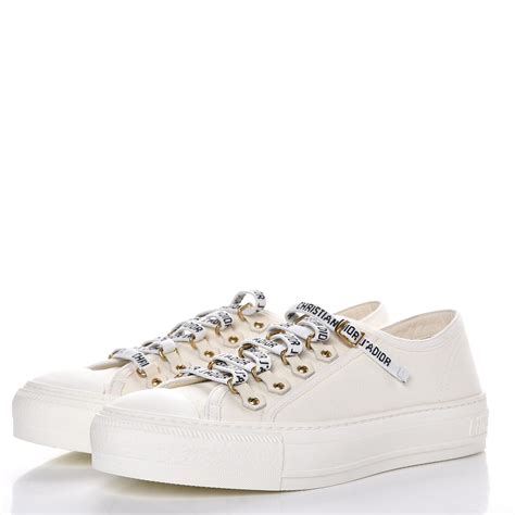 dior white canvas sneakers.